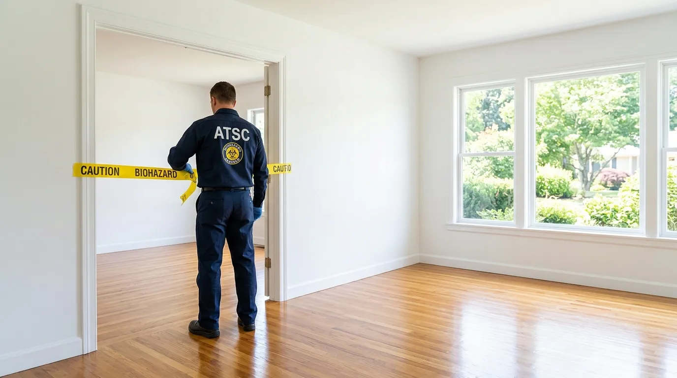 Certified biohazard cleanup crew performing Trauma Scene Cleanup in Vincentown